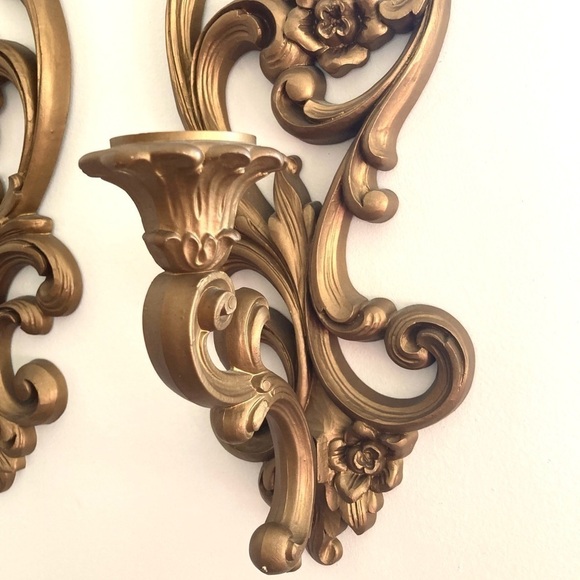 HomeCo Hollywood Regency wall sconces VTG - Picture 5 of 6